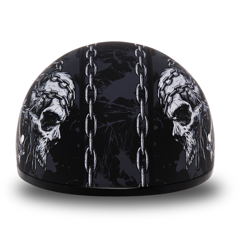 DOT Motorcycle Helmet - Skull - Chains - Shorty - D6-SC-DH