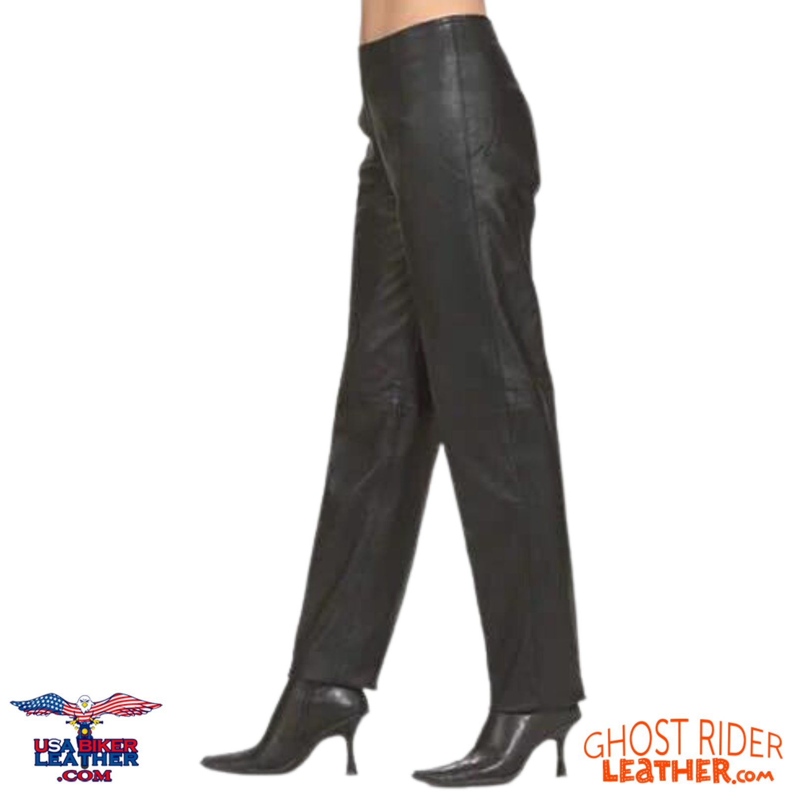 Leather Pants - Women's - Hip Hugger - Straight Legs - C503-DL