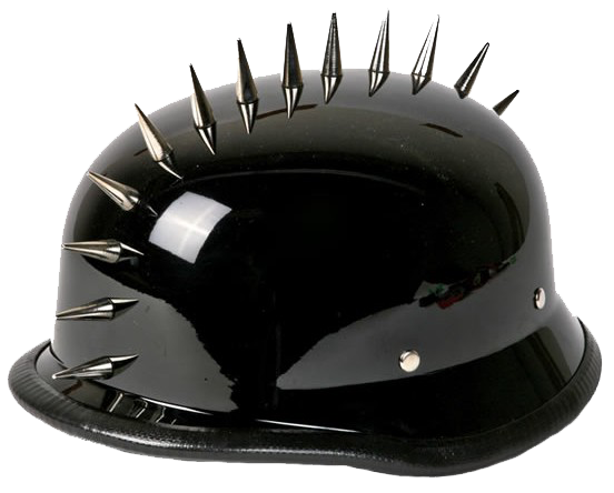 Novelty Motorcycle Helmet - Spiked - Gloss Black - German - H402-02-DL Novelty Motorcycle Helmet - Spiked - Gloss Black - German - H402-02-DL