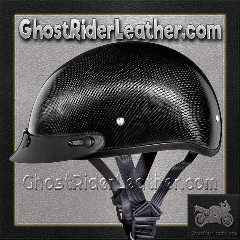 Real Carbon Fiber - DOT Daytona Skull Cap Motorcycle Helmet - With Or Without Visor - D2-G-GNS-DH