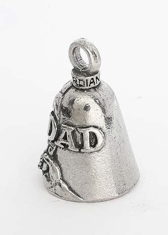 Dad Holding Child's Hand -  Pewter - Motorcycle Guardian Bell - Made In USA - GB-DAD-DS