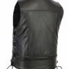 Leather Motorcycle Vest - Men's - Gun Pockets - Braided - Up To 6XL - DS131-DS