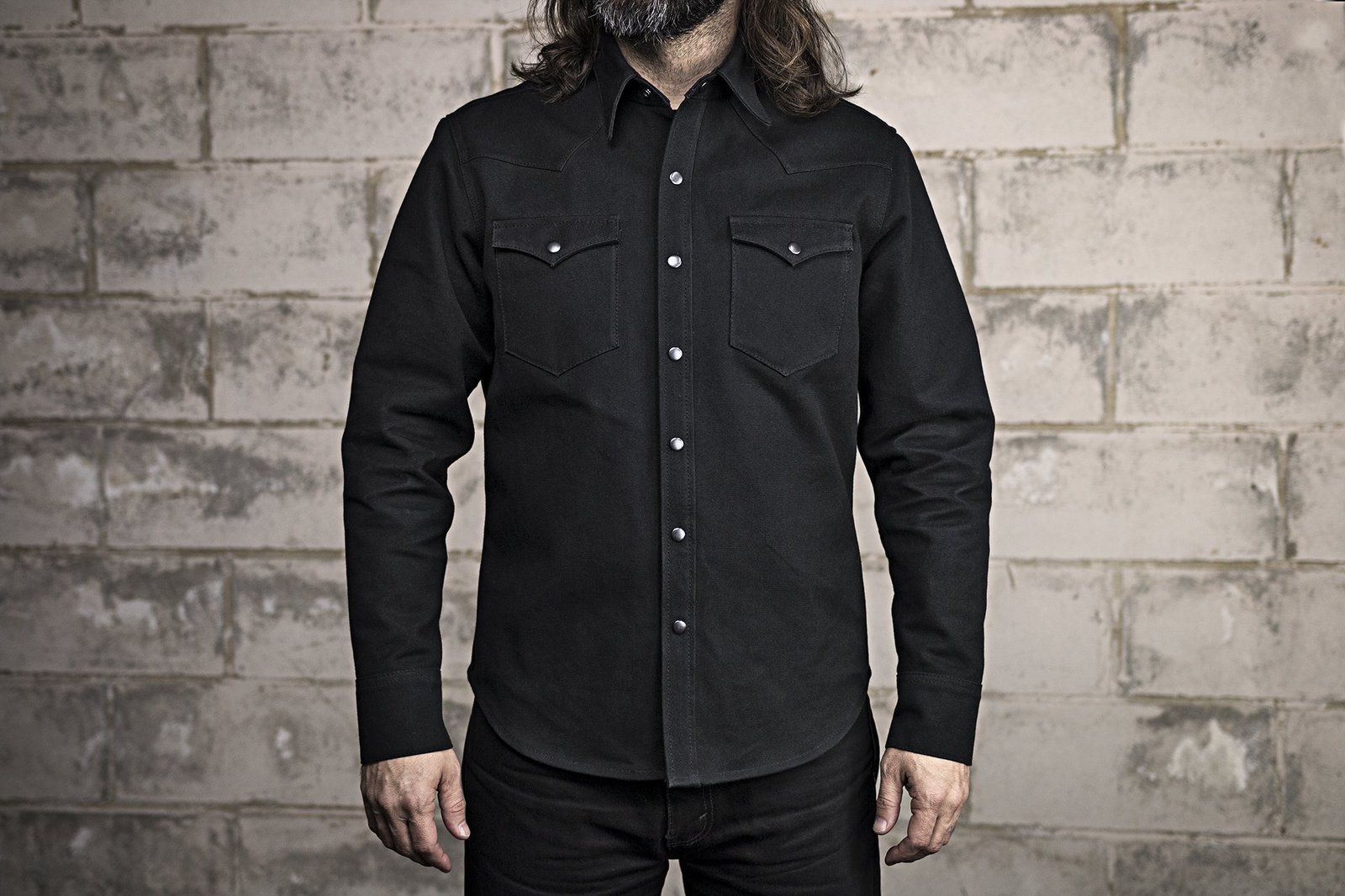 Canvas Motorcycle Shirt - Men's - Forsyth - Black - FIM416CNVS-FM