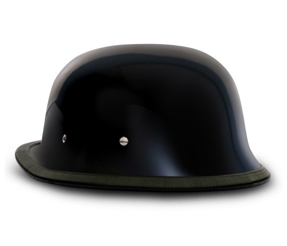 Novelty Motorcycle Helmet - High Gloss Black - German - 1004A-DH