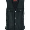Leather Motorcycle Vest - Men's - Gun Pockets - Up To 10XL - DS124-DS