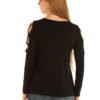 Women's Cold Shoulder Devilish Raven Shirt - Open Sleeves - 7697BLK-DS