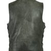 Leather Motorcycle Vest - Men's - Gray - Gun Pockets - Side Laces - Up To 8XL - DS105V-DS