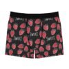 Doodle Strawberries - Sweet Red White on Black - Men's Boxer Briefs (AOP)