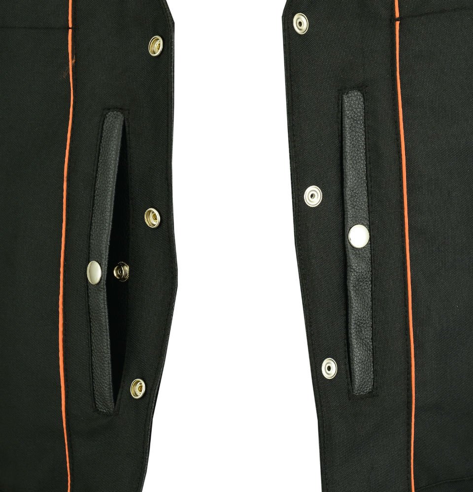 Leather Motorcycle Vest - Men's - Gun Pockets - Buffalo Nickel Snaps - Up To 8XL - DS125-DS