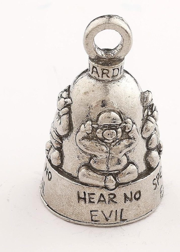 Hear No Evil - Pewter - Motorcycle Guardian Bell® - Made In USA - SKU GB-HEAR-NO-EVIL-DS