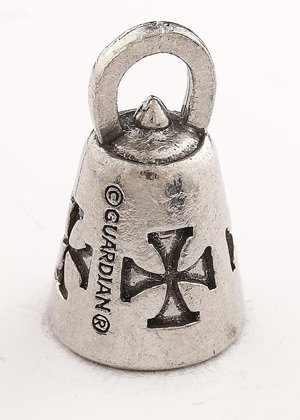 Iron Cross - Pewter - Motorcycle Guardian Bell® - Made In USA - SKU GB-IRON-CROSS-DS