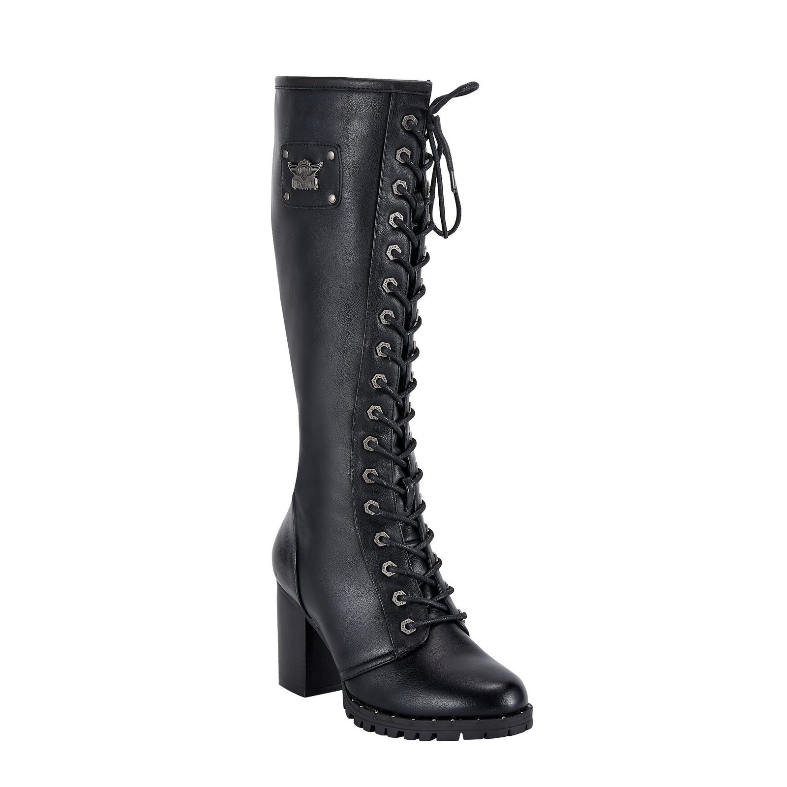 Motorcycle Boots - Women's - Knee High - Chunky Heel and Zipper - BTL7006-DL