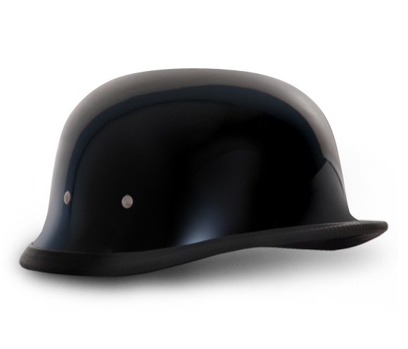 Novelty Motorcycle Helmet - High Gloss Black - German - 1004A-DH