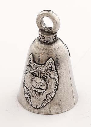 Husky Dog - Pewter - Motorcycle Guardian Bell® - Made In USA - SKU GB-HUSKY-DOG-DS