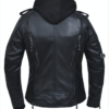 Leather Motorcycle Jacket - Men's - With Hoodie - 6925-00-UN