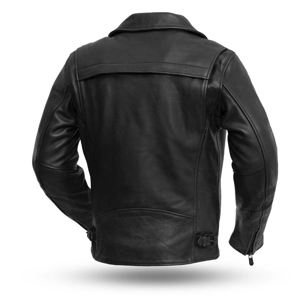 Night Rider - Men's Platinum Naked Leather Motorcycle Jacket - Oxblood or Black - SKU FIM269CPMZ-FM