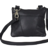 Leather Belt Bag - Black - Zipper Pockets - Handbag - BAG32-DL