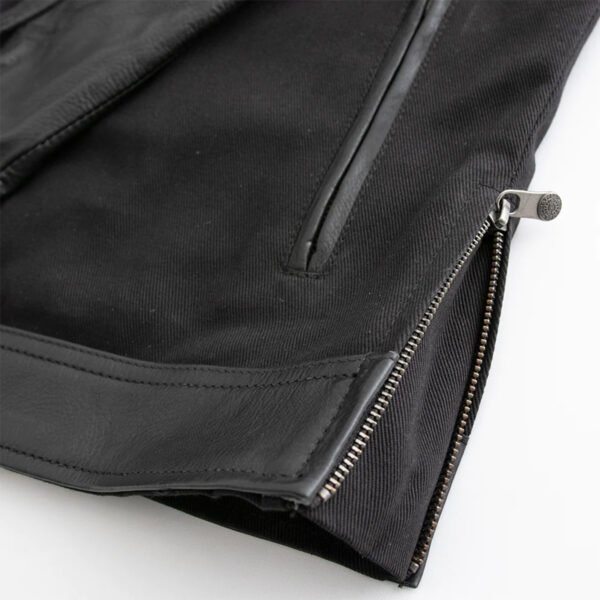 Leather and Twill Motorcycle Jacket - Men's - Up To Size 5XL - Biker Jacket - Daredevil- FIM260TW-FM