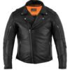 Leather Biker Jacket - Men's - Modern - Longer - Beltless - DS794-DS