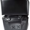 Black PVC Motorcycle Saddlebags With Hook - For Motorcycle Storage - SKU SD4079-HOOK-DL