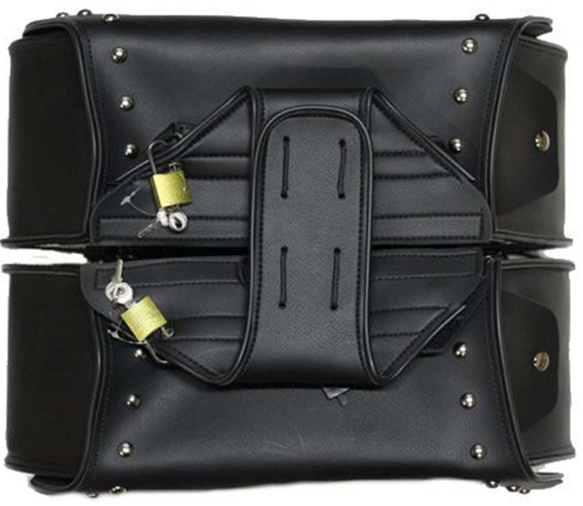Saddlebags - PVC - Slanted - Studs - Motorcycle Luggage - SD4055-PV-DL