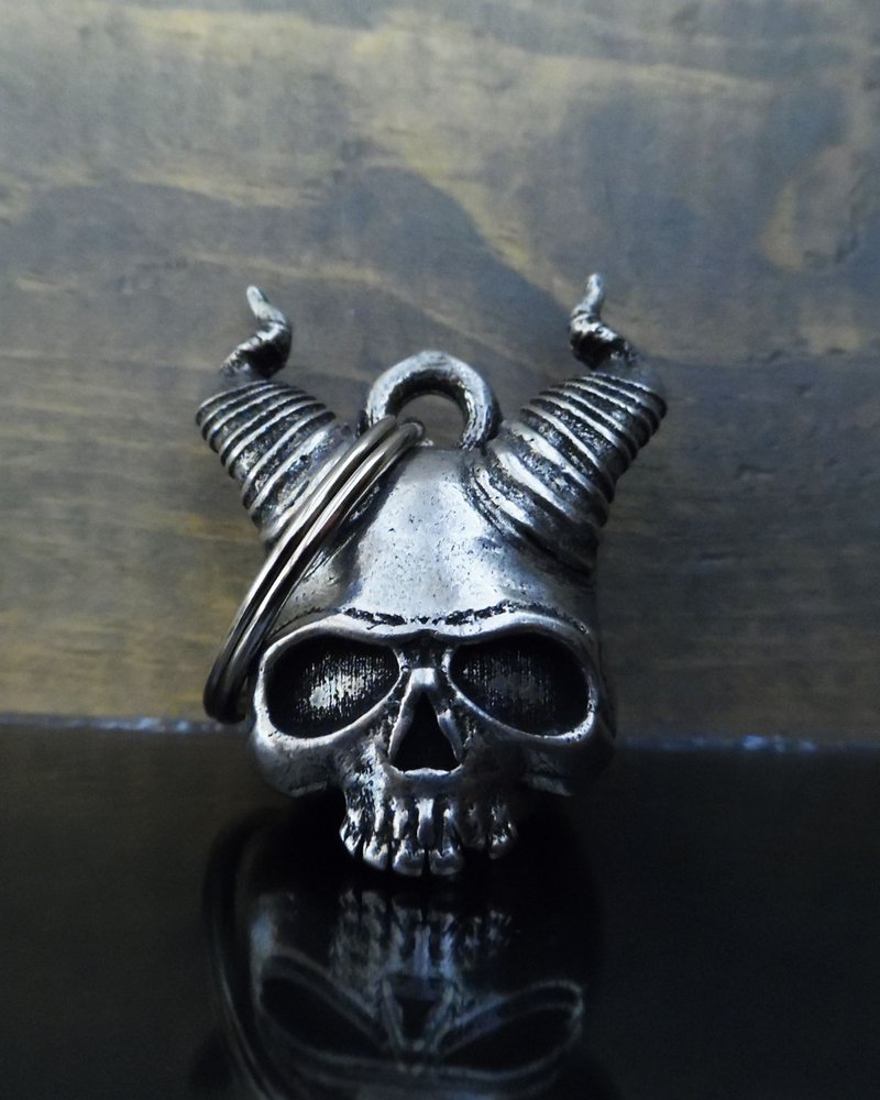Hell Skull - Pewter - Motorcycle Gremlin Bell - Made In USA - SKU BB80-DS