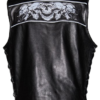 Leather Motorcycle Vest - Men's - Reflective Skulls - Gun Pockets - MV8025-11-DL