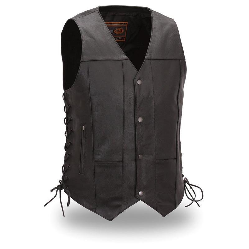 Leather Motorcycle Vest - Men's - Western - Up To 8XL - Top Biller - FIM630CFD-FM
