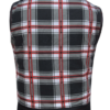 Leather Motorcycle Vest - Men's -  Black and Red Flannel Liner - 6664-01-UN