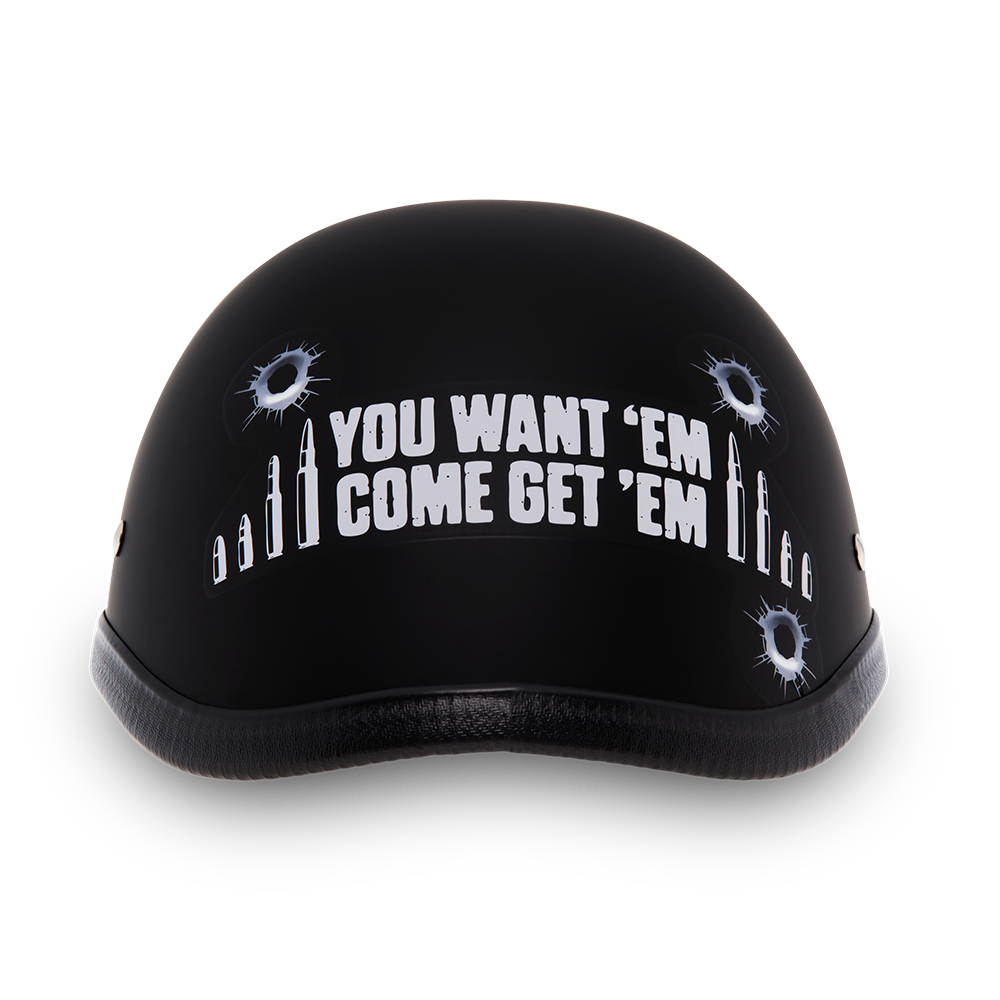 Novelty Motorcycle Helmet - Eagle Shorty - Come Get 'Em - 6002CG-DH