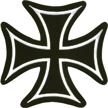 Vest Patch - Iron Cross With White Border - PAT-B125-DL