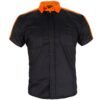 Motorcycle Mechanic Shirt - Men's - Black and Orange - Up To Size 4XL - MECS-BLK-ORANGE-DL.