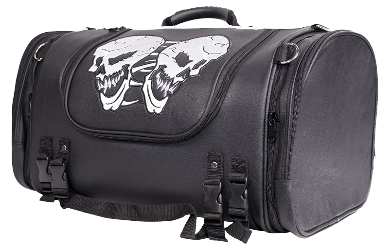 Motorcycle Sissy Bar Bag with Reflective Skulls - Large - Trunk Bags - SB84-SKULL-DL