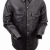 Leather Motorcycle Shirt - Men's - Up To Size 8X - Milestone - FIM403ES-FM
