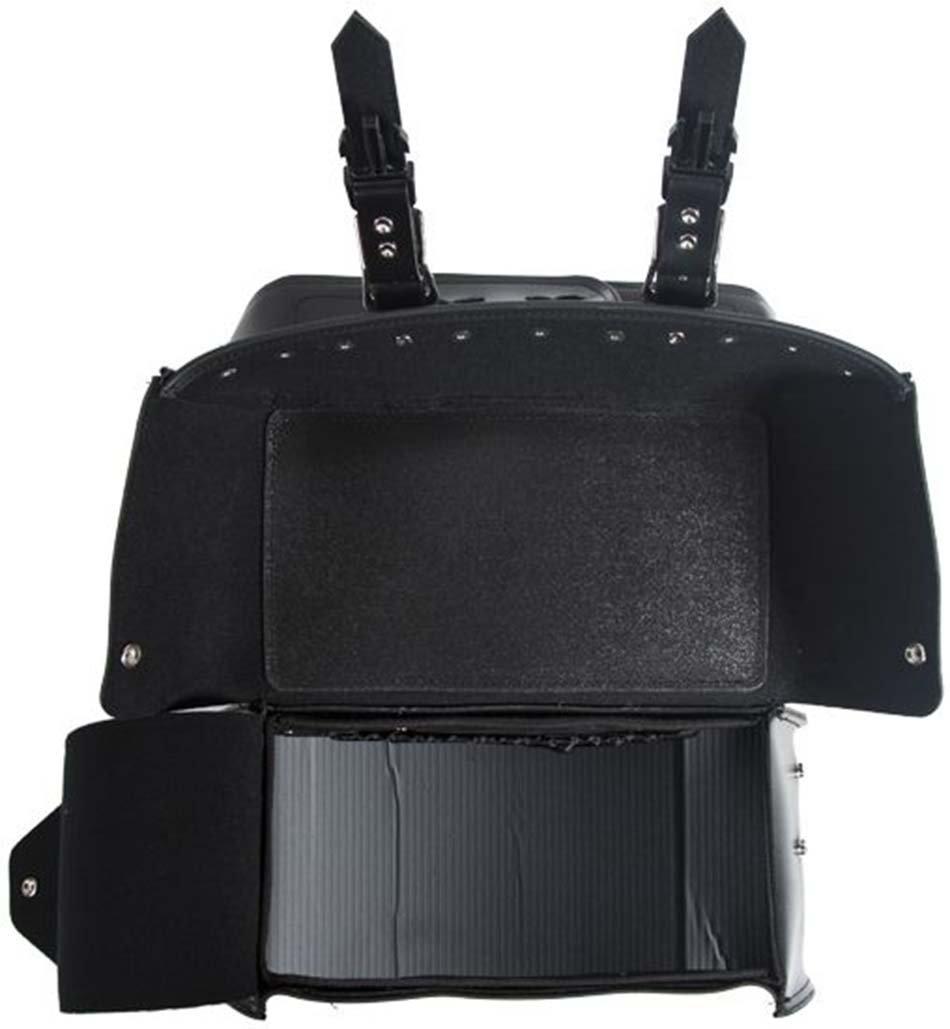 Black PVC Motorcycle Saddlebags With Hook - For Motorcycle Storage - SKU SD4079-HOOK-DL