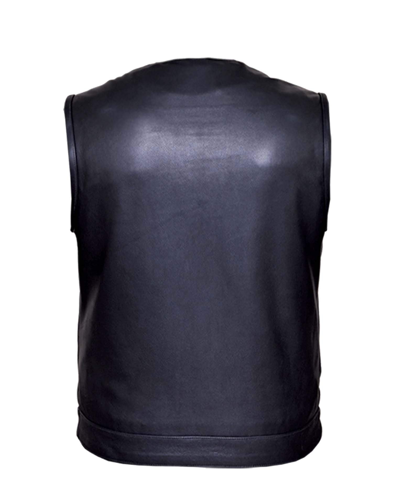 Leather Motorcycle Vest - Men's - Club Style - 6674-00-UN