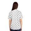 Skull Print - White on Black - Women's Baseball Jersey (AOP)