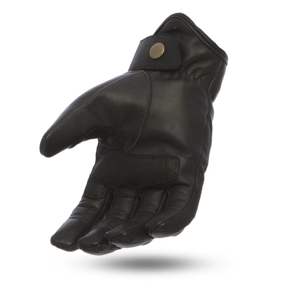 Leather Motorcycle Gloves - Full Finger - Stretch Ribs on Fingers - FI208-FM
