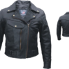 Ladies Pistol Pete Vented Motorcycle Leather Jacket - SKU AL2144-AL