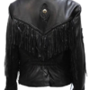 Women's Leather Motorcycle Jacket with Braid and Fringe Design - SKU LJ280-DL
