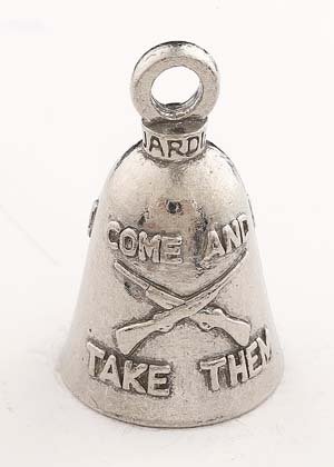 Come And Take Them - Molon Labe - Pewter - Motorcycle Guardian Bell - Made In USA - SKU GB-COME-A-TAKE-DS