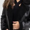 Leather Motorcycle Jacket - Women's - Black Faux Wool Lining - WBL1404-FM