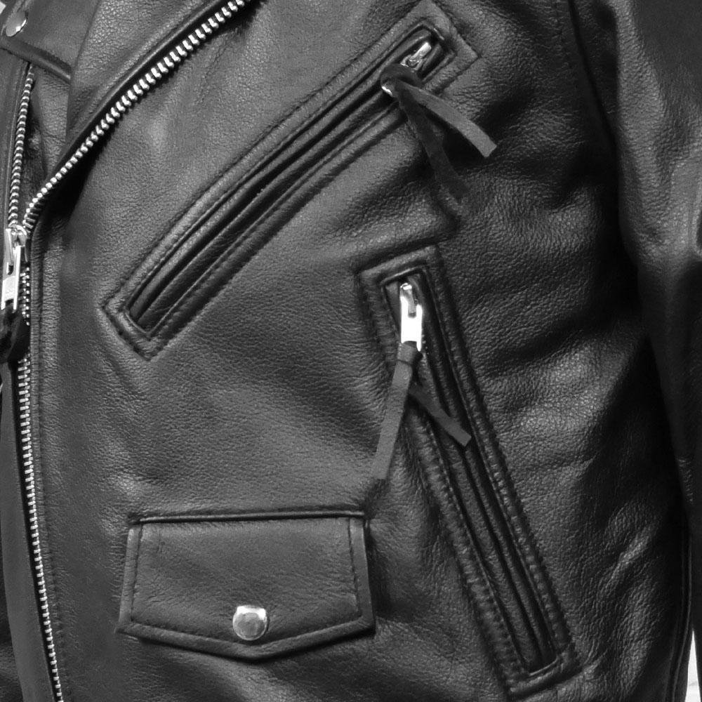 Superstar - Men's Leather Motorcycle Jacket - Up To Size 8XL - SKU FMM200BMP-FM