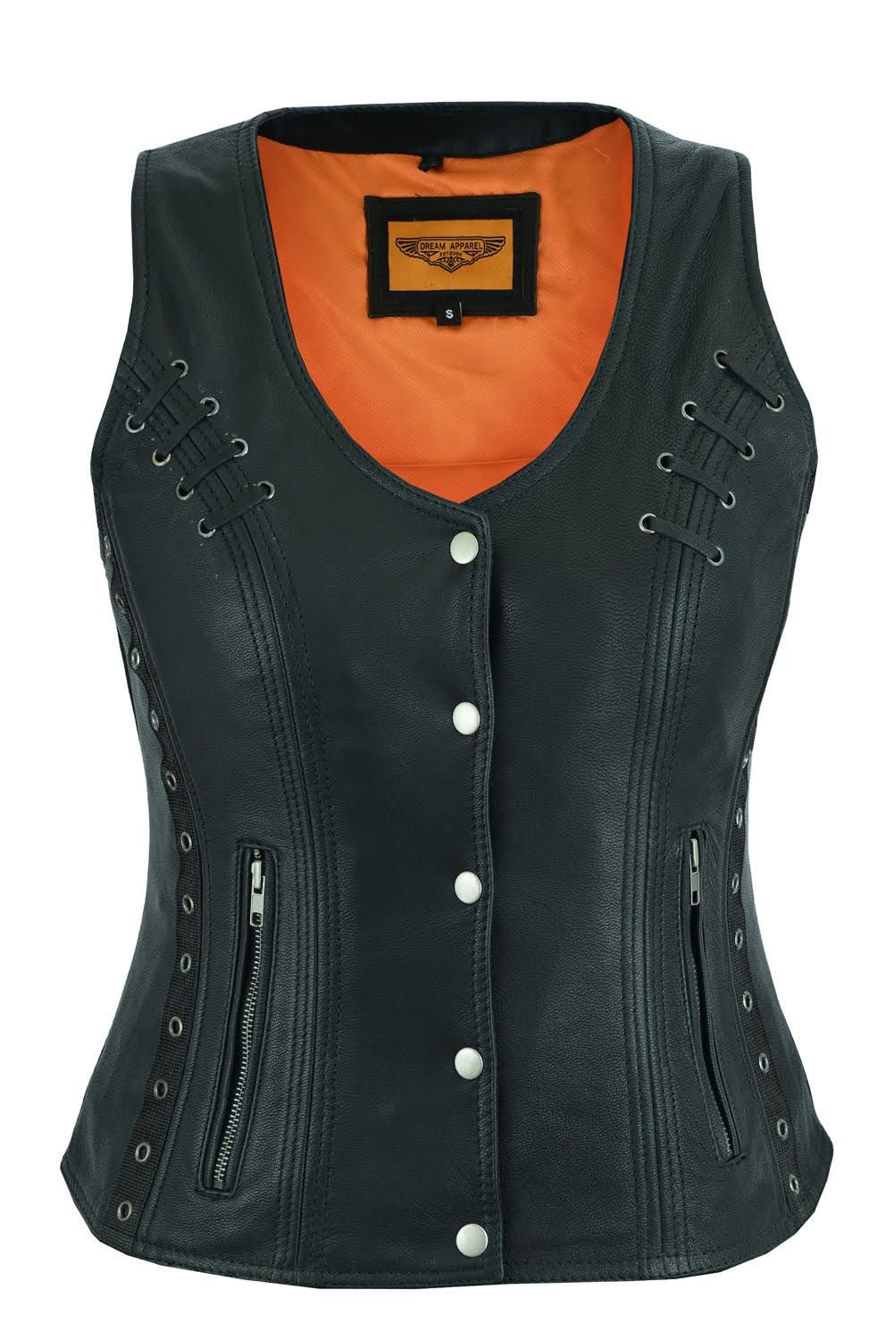 Leather Vest - Women's - Concealed Gun Pockets - Grommets - LV8500-07-DL Size Chart