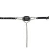 Pair of Women's Biker Boot Chains - Chrome Rose - BCN102-DL