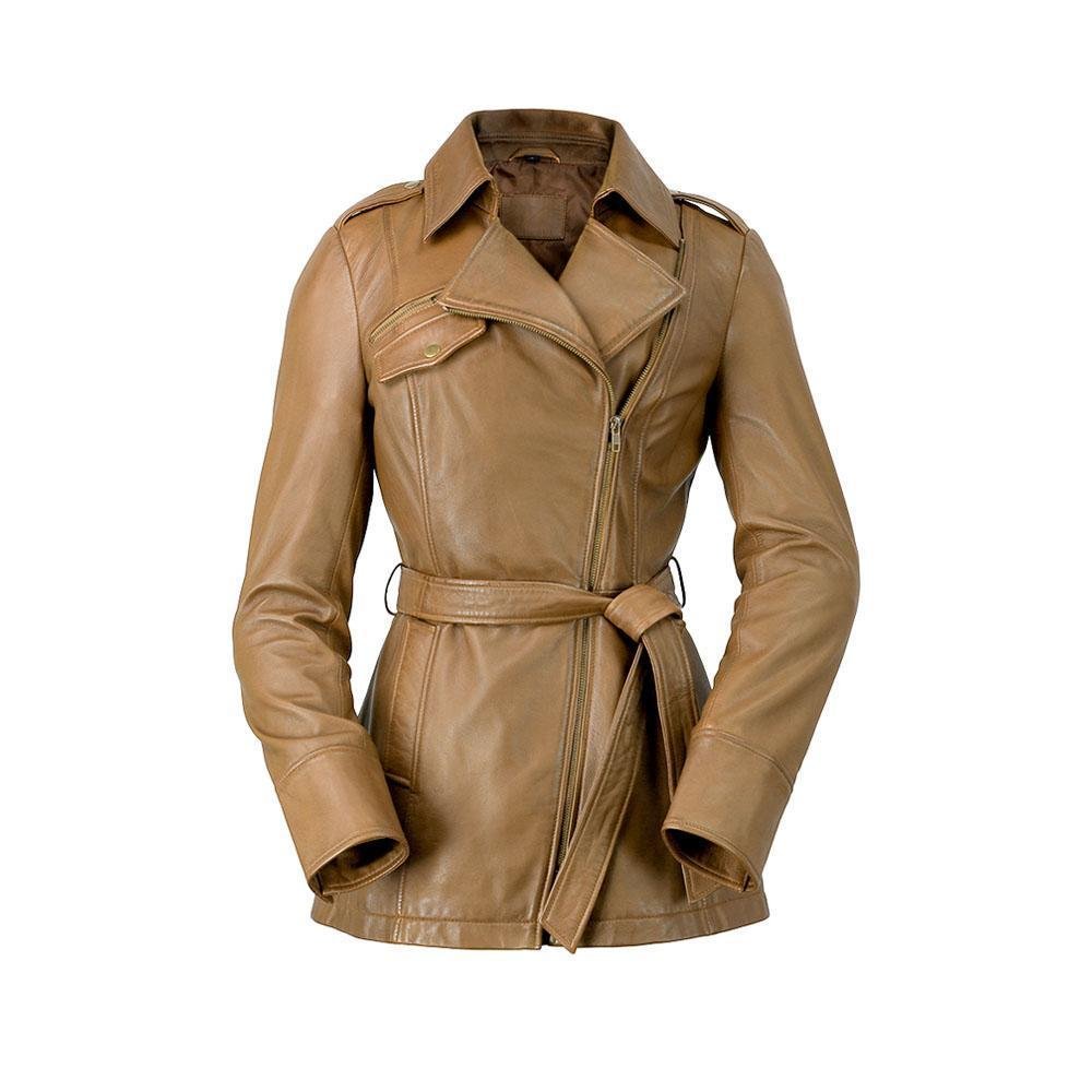 Traci - Women's Leather Trench Coat Jacket - Choice Of Colors - WBL1087-FM