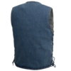 Denim Motorcycle Vest - Men's - Up To 8XL - Blue - Gambler - FIM618DM-FM