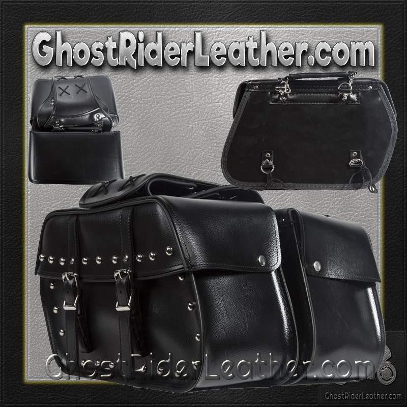 Saddlebags - PVC - Studs - Motorcycle Luggage - SD4079-STUD-PV-DL