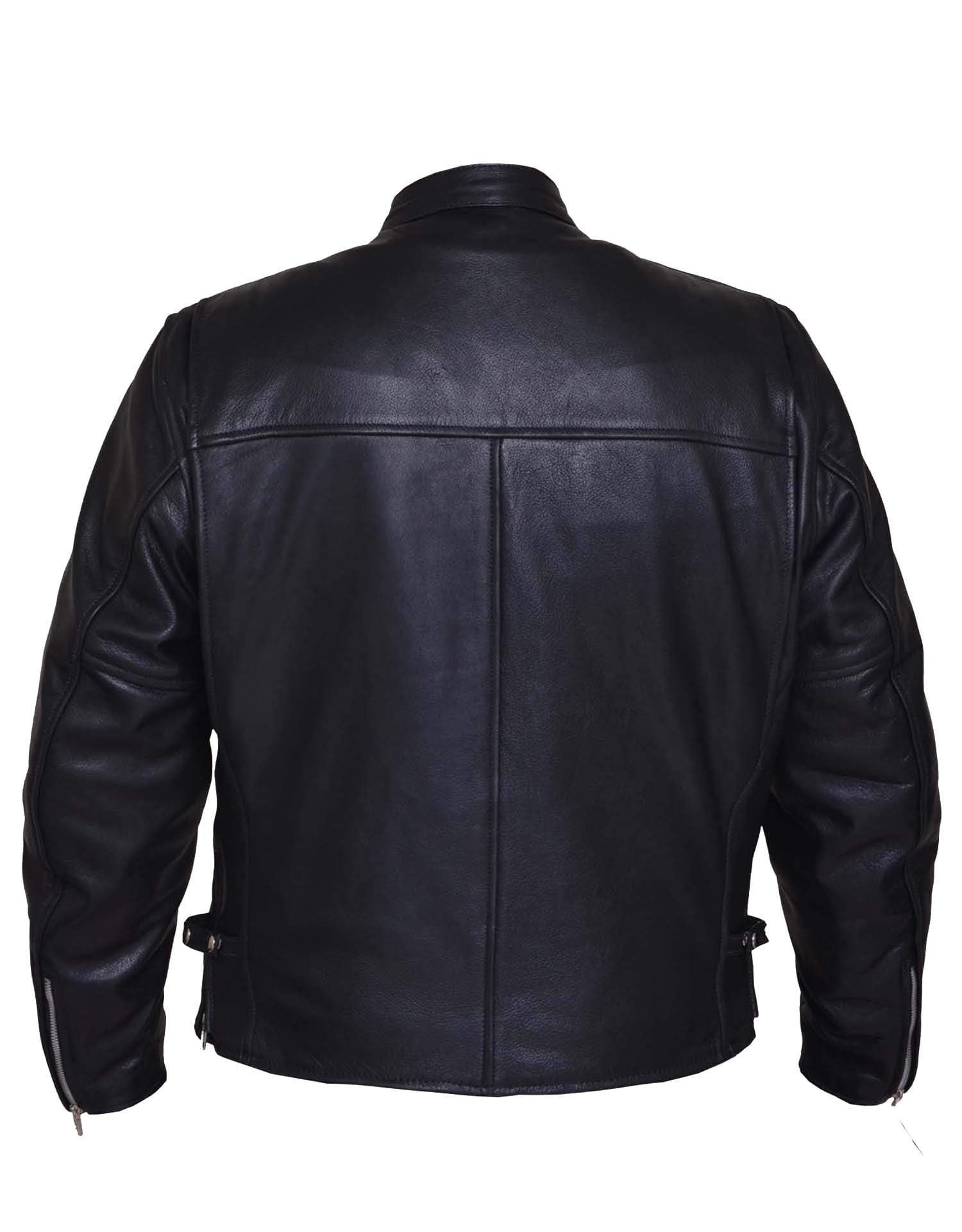 Leather Motorcycle Scooter Jacket - Men's - Biker - 502-00-UN