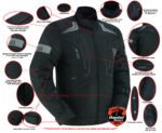 Mesh Motorcycle Jacket - Men's - Flight Wings - Black - Up To 5XL - DS4610-DS